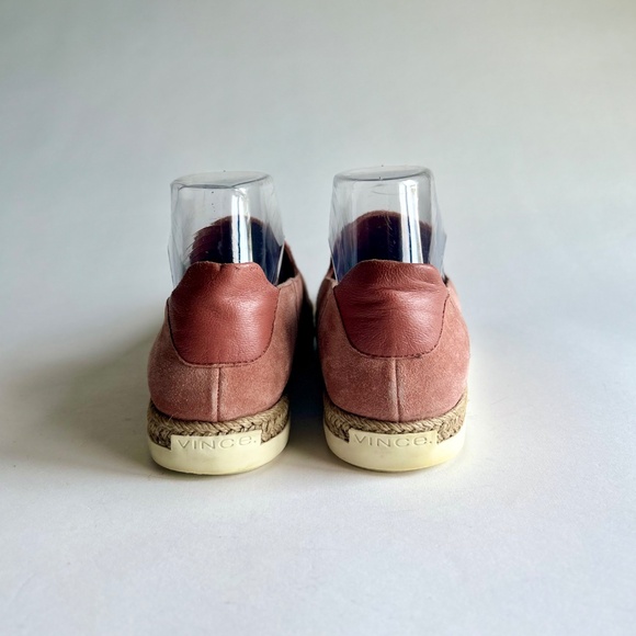 Vince Pink Suede Genuine Leather Rubber Outsole Espadrilles Flats size 8 - Picture 7 of 14